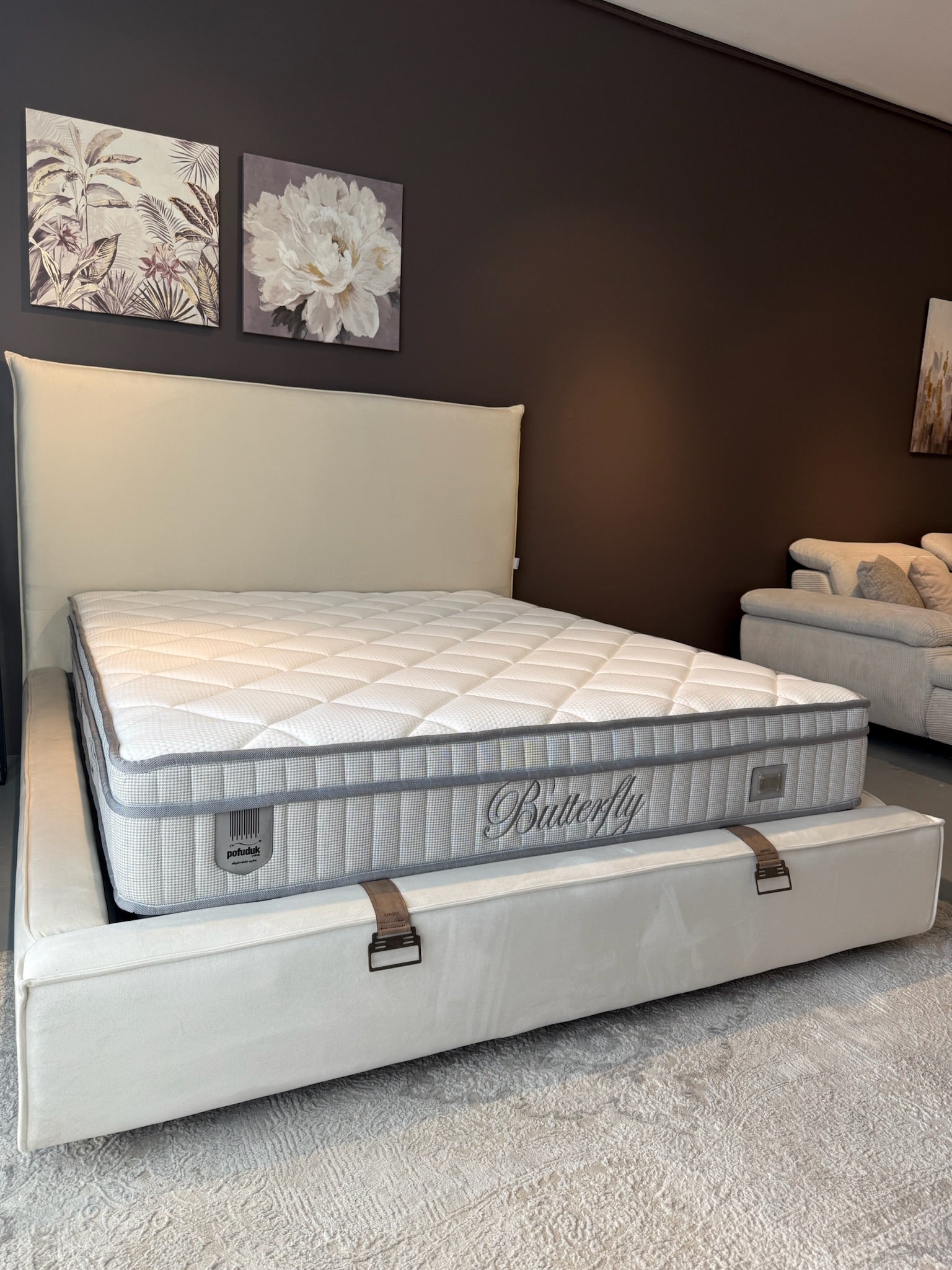 Lit double coffre en Velours – Lovely